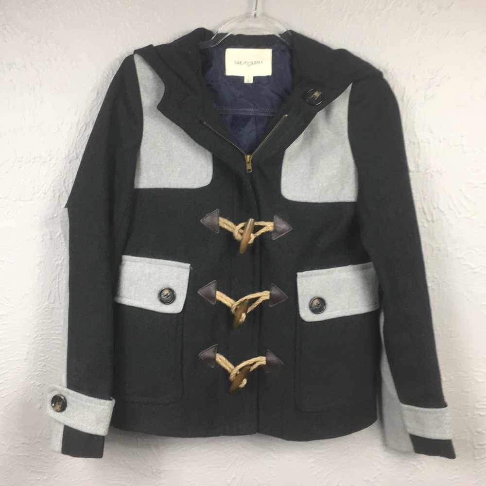 Thread & Supply Wool Toggle Gray Coat Jacket Small